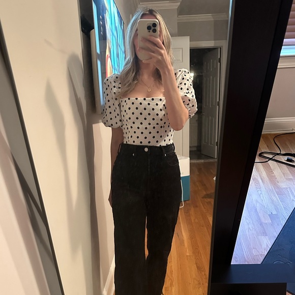 NWT Reformation Arancini Linen Top Malta polka dot 2 - Picture 4 of 6